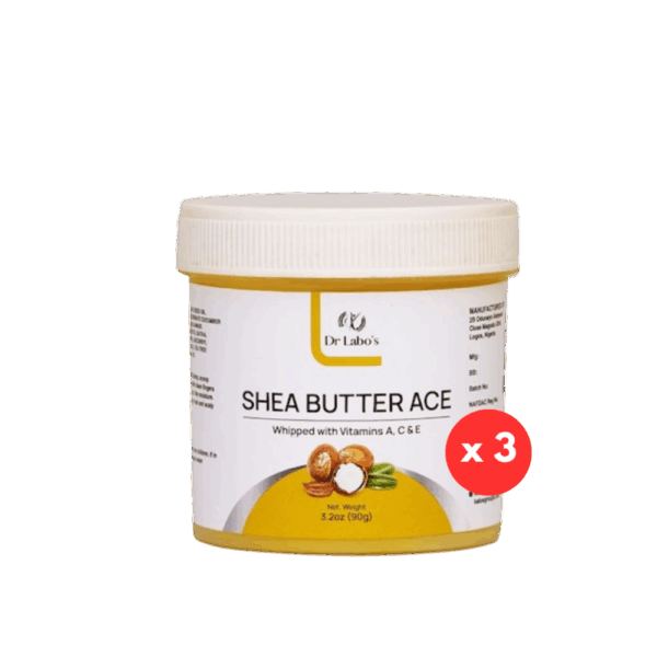 3 containers of Shea Butter ACE