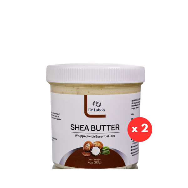 2 containers of Shea Butter whipped with essential oils