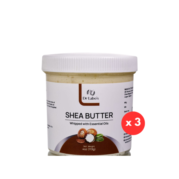 3 containers of Shea Butter whipped with essential oils