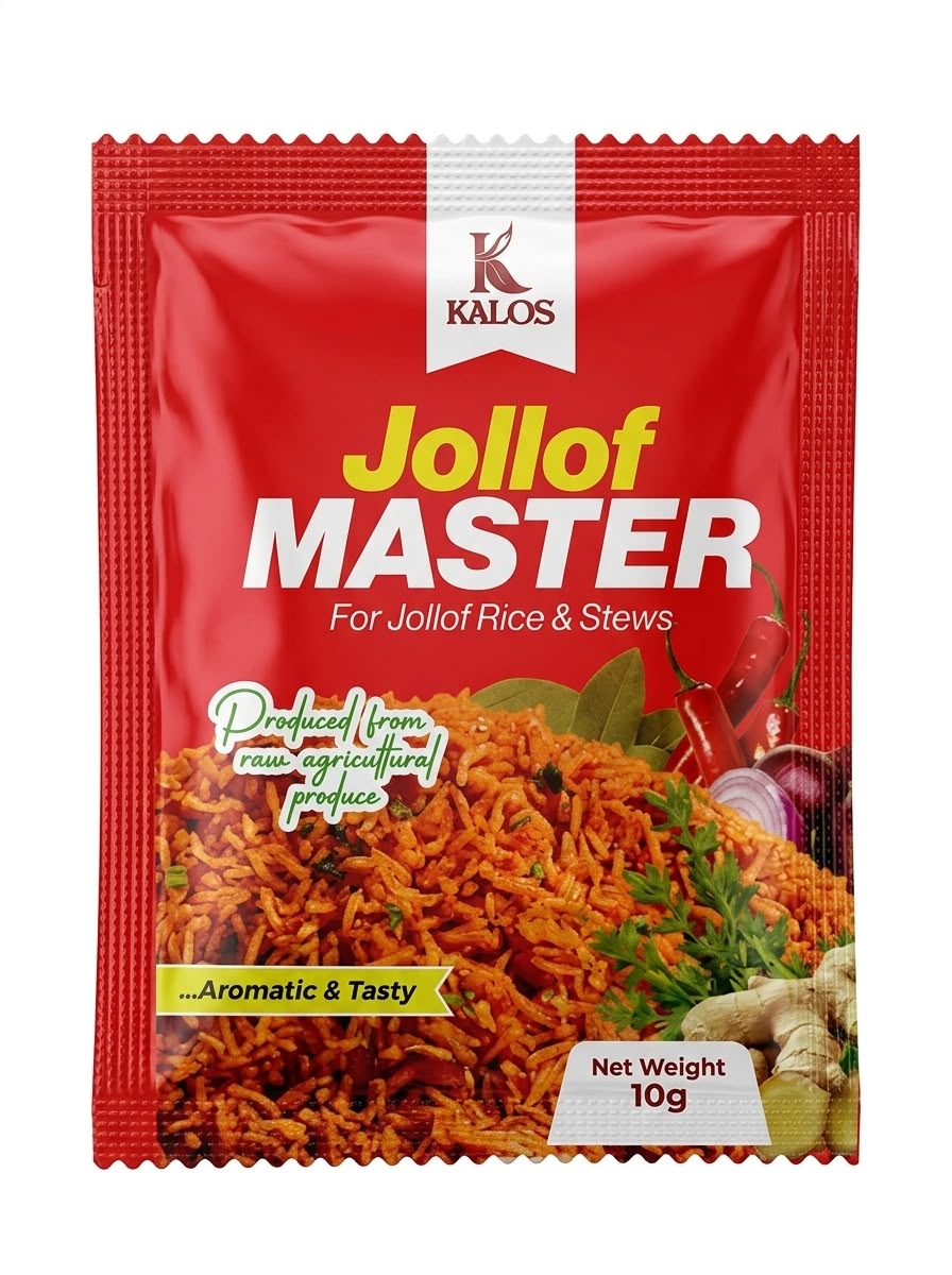 Jollof Master – Complete Jollof Rice Base Powder for Fast, Smoky, Delicious Jollof | Kalos Foods| 10 Sachets X 10G
