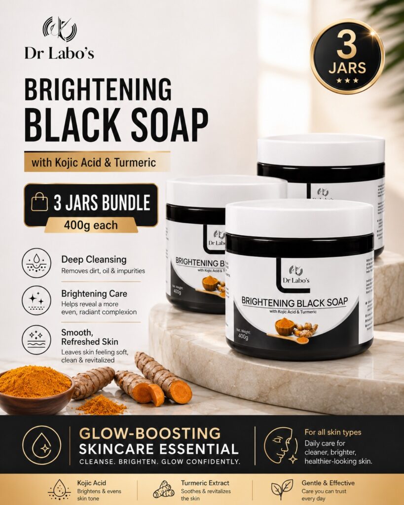 3 containers of Brightening Black Soap